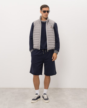 Brunello Cucinelli Синій світшот з вишивкою MM8263390G