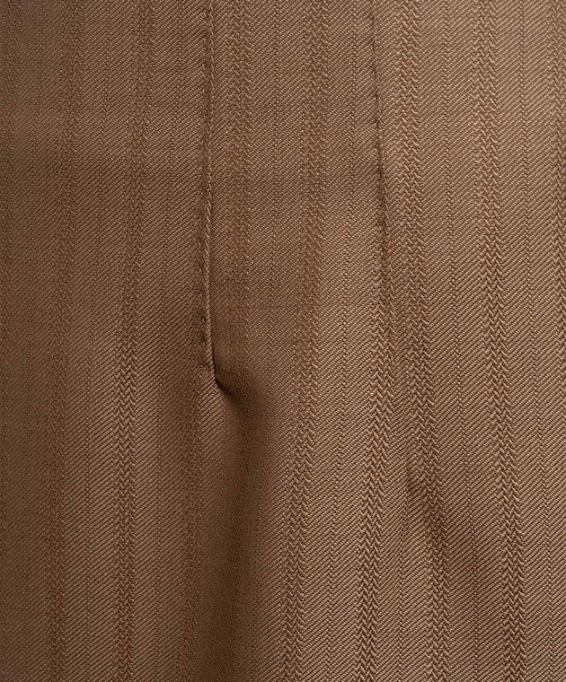 Etro Коричневая юбка из шерсти WRFA021499TJ213 изображение 4