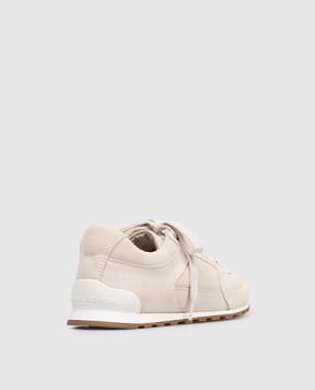 Brunello Cucinelli Бежеві замшеві кросівки MZSFG3231