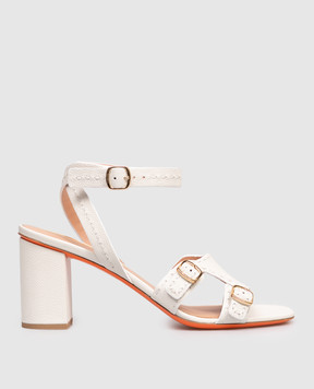 Santoni Білі шкіряні босоніжки Didi WHWT72116HA2TWKA