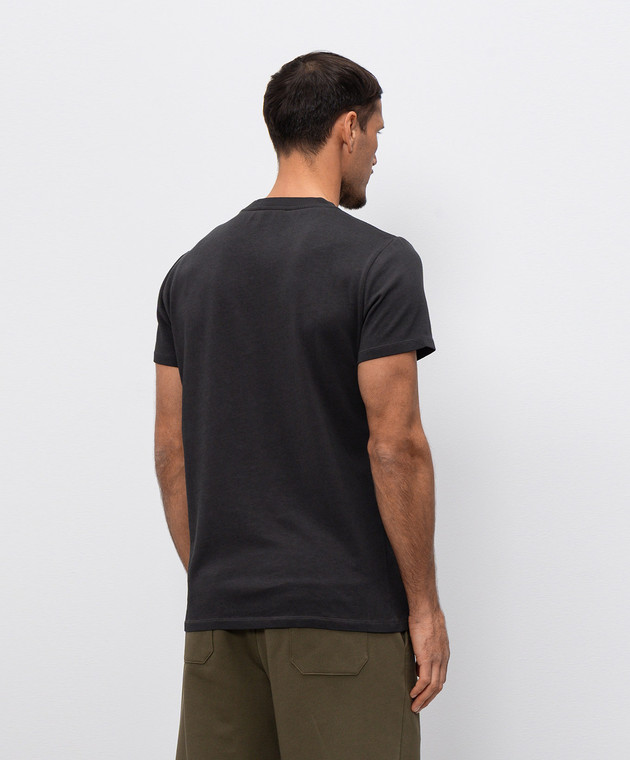 Balmain Сіра футболка з принтом GH0EF000BD49 зображення 3