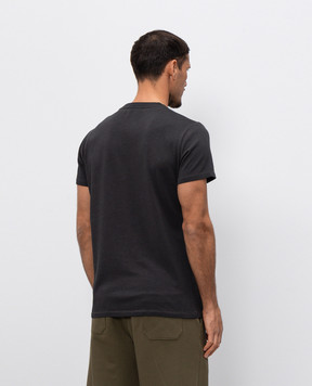 Balmain Серая футболка с принтом GH0EF000BD49