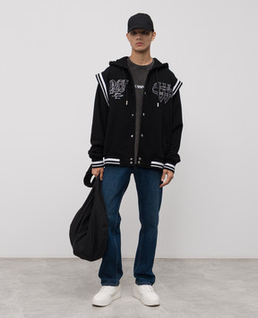 Off-White Черная спортивная куртка с логотипом 44MEK003F5F001