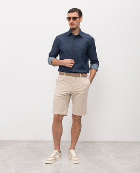 Kiton Синя сорочка на кнопках UMCNERHH09696