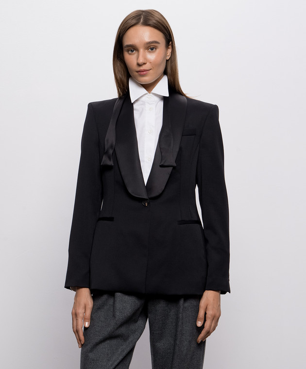 Brunello Cucinelli Черный жакет из шерсти MD0017068 изображение 2