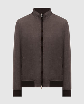 Enrico Mandelli Коричнева куртка з вовни, шовку та льону 3T501B6020