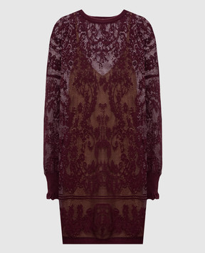 Twinset Бордовое платье в узор 262TF3030