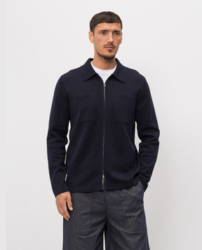 Cashmere&Whiskey Синій кардиган із шовком MU10342318519R