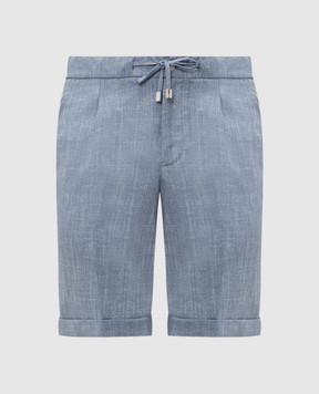 Enrico Mandelli Блакитні шорти з вовни, шовку та льону GYMSHO6020