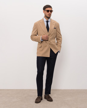 Brunello Cucinelli Сині штани з вовни M038PI1770