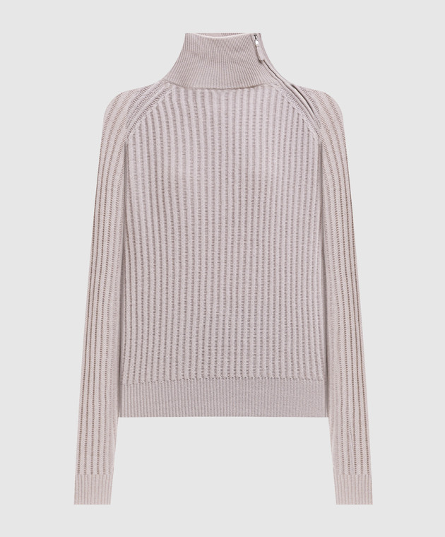 Allude Бежевий светр з вовни та кашеміру з блискавкою 26517621
