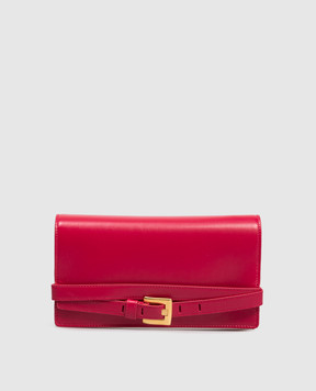 Balmain Розовый кожаный клатч Shuffle GN1ON259LMTE