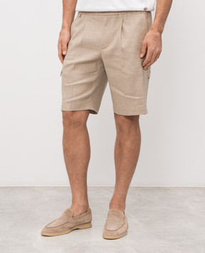 Stefano Ricci Бежеві шорти з льону і вовни M1T6100190LW001Q