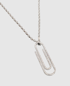 Off-White Сріблястий ланцюжок з підвіскою Paperclip OWOB146S26MET001