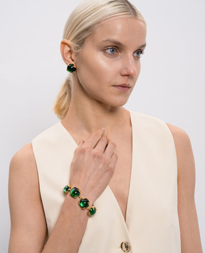 Grefi Зеленые серьги Aida 17136