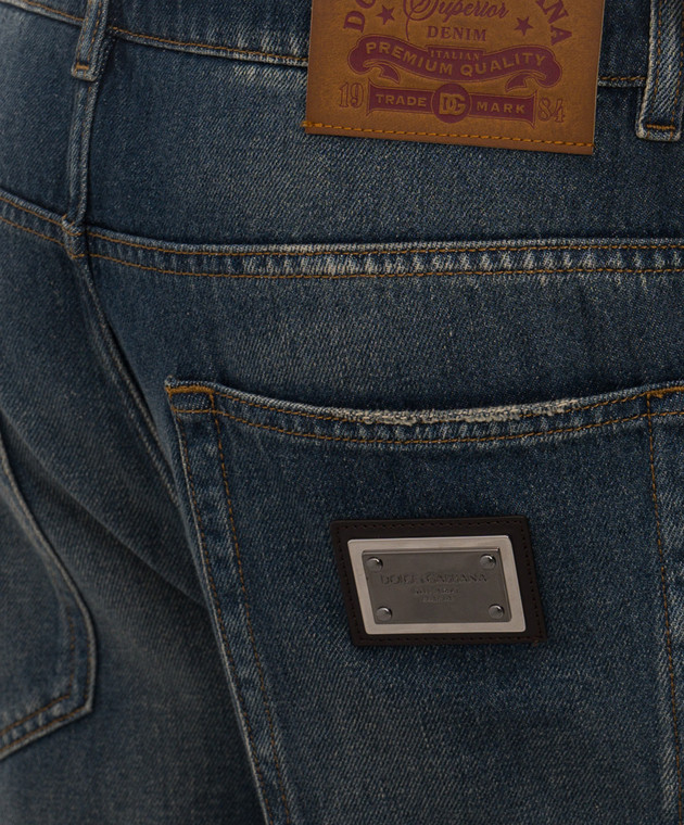 Dolce&Gabbana Синие джинсы с логотип патч GP18LDG8OV1 изображение 5