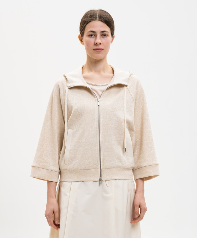 Peserico Бежевая спортивная куртка с люрексом S12080J006137 изображение 3
