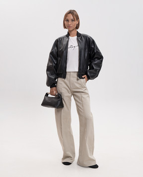 Maison Margiela MM6 Черный бомбер с тиснением логотипа S52AM0358M35455