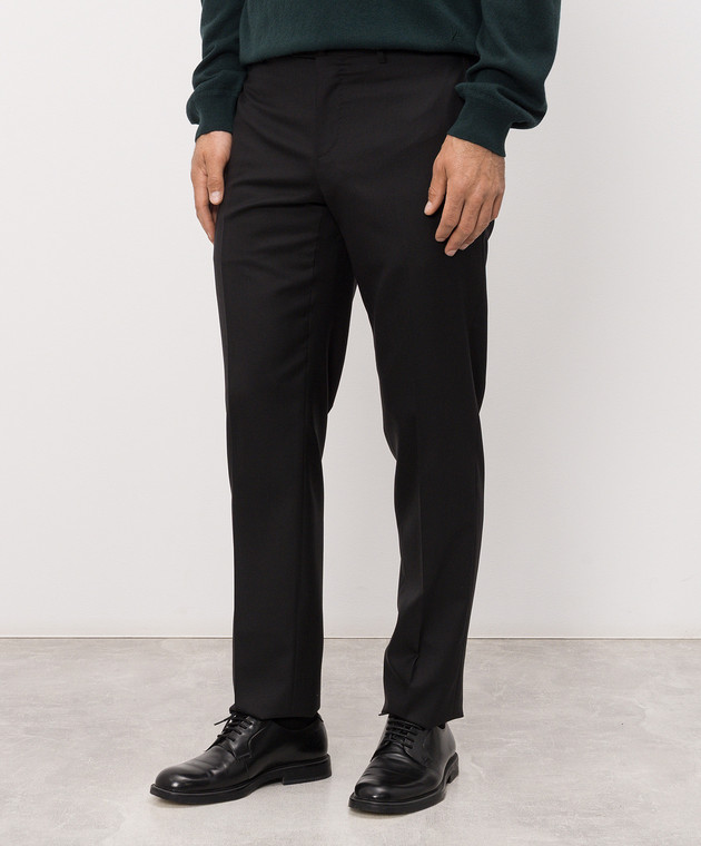 ISAIA Чорні штани з вовни 007315P9010 зображення 3