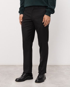 ISAIA Черные брюки из шерсти 007315P9010
