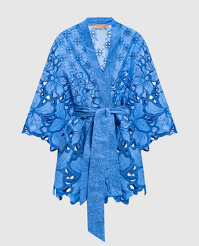 Ermanno Scervino Life Синее ажурное кимоно с вышивкой D484Q608QYD