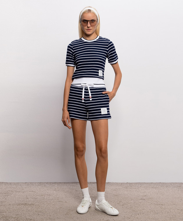Thom Browne Синий топ в полоску FJS228AJ0268 изображение 2