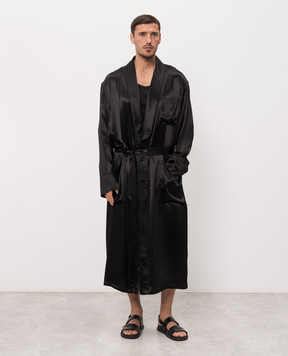 Ann Demeulemeester Черное пальто Vorm Fluid с поясом B0013928FA734