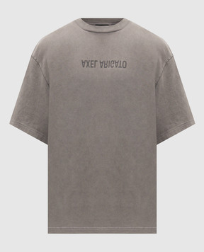 Axel Arigato Сіра футболка DISTORT з принтом A3118002