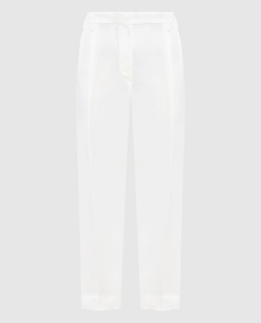 Brunello Cucinelli Білі штани з льоном з ланцюжком моніль MH126P8292