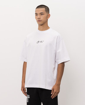 Off-White Біла футболка з вишивкою логотипа 44MAA120F26J011