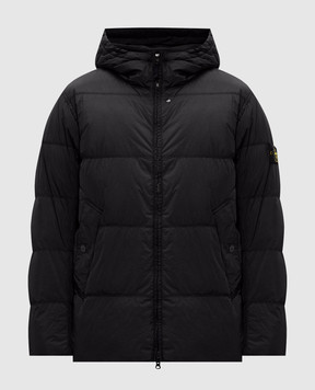 Stone Island Чорний пуховик з патчем логотипа L2S154100037S0A23
