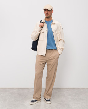 Moncler Синяя футболка с вышивкой L10918C0005489B8U