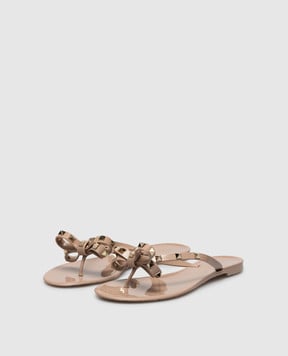 Valentino Бежеві шльопанці Rockstud 8W2S0552PVS