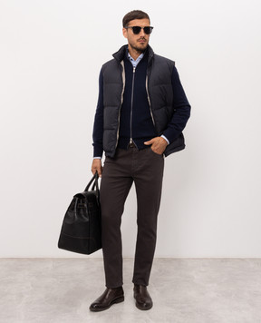 Brunello Cucinelli Темно-коричневі джинси з патчем логотипа M277PD3210