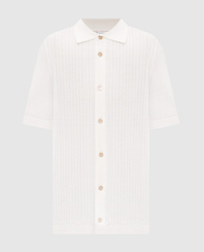 Brunello Cucinelli Рубашка цвета айвори с тканым узором M29204006