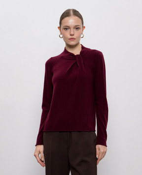 Allude Бордовый джемпер из шерсти и кашемира 25517042