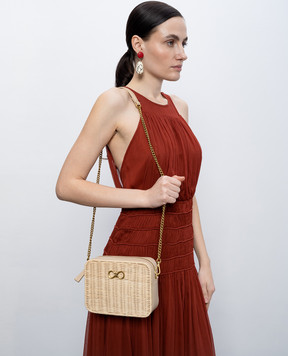 Twinset Бежева сумка крос-боді з плетінням 261TB7430