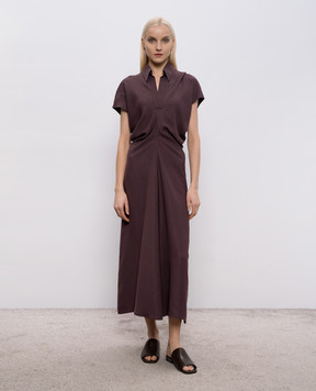 Brunello Cucinelli Фиолетовое платье с леном с цепочкой мониль MH126A5426
