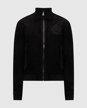 Balmain Чорна замшева куртка FH0TFA87LD91