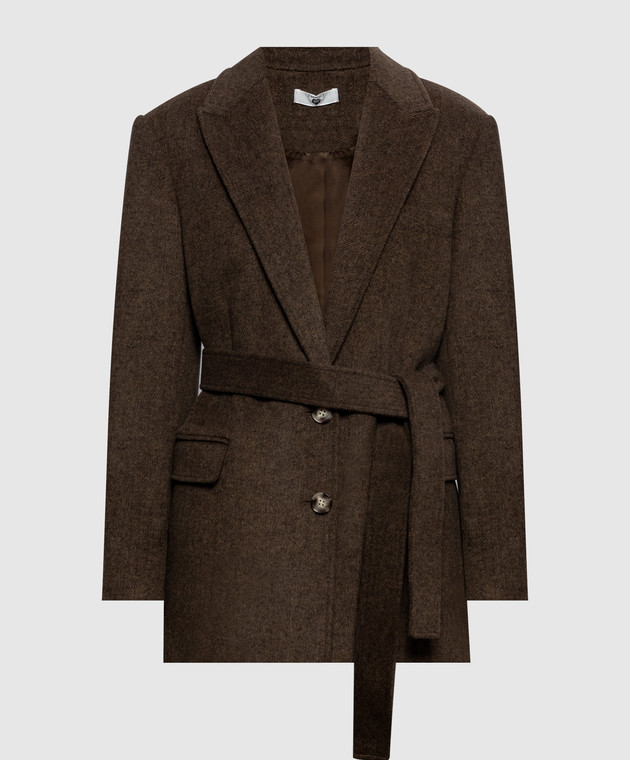 Twinset Коричневый жакет с шерстью 262LI2DCC