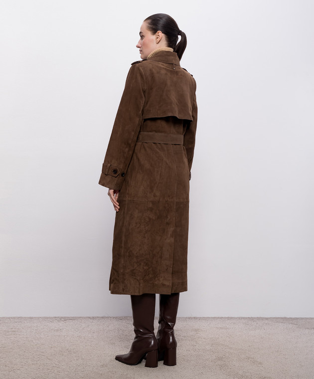 Mackage Коричневий замшевий двобортний тренч GAEL-SU GAELSU зображення 4