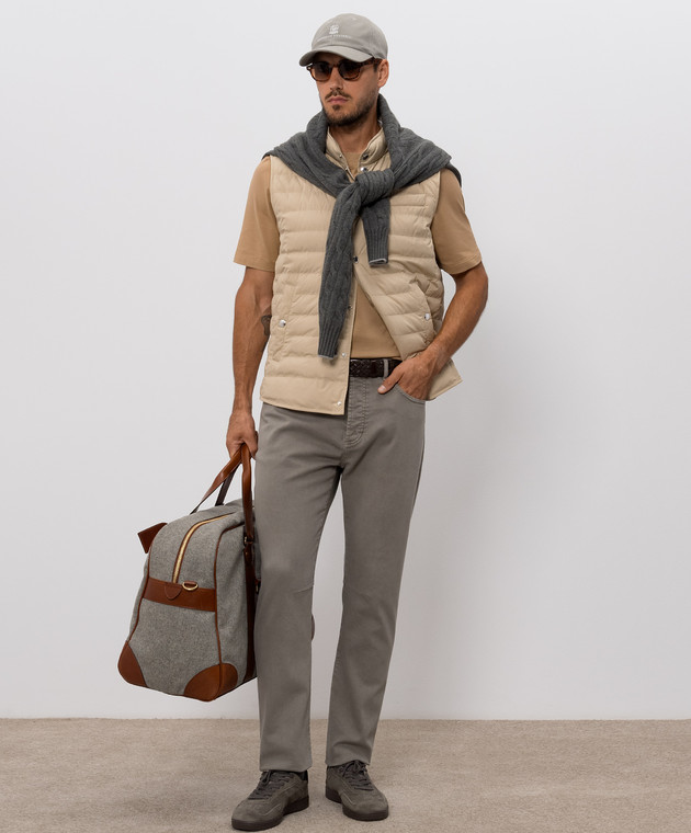 Brunello Cucinelli Коричневая футболка с принтом M0B138519 изображение 2