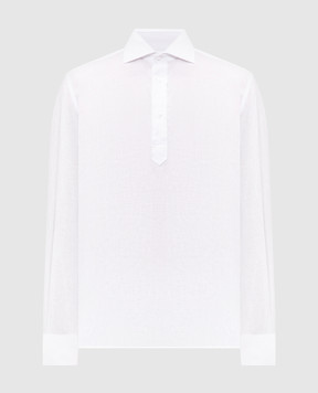 Pini Parma Біла сорочка з льону SHIPOPLIBCO