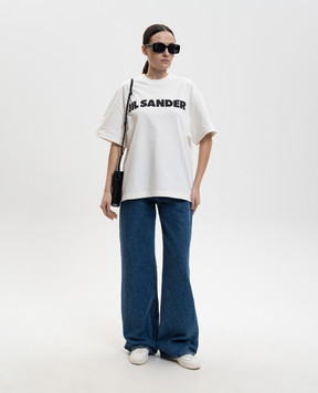 Jil Sander Біла футболка з принтом логотипа J03GC0137J45148