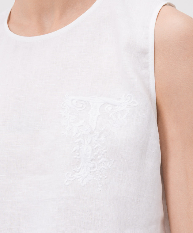 Twinset Білий топ з льону 261TT2303 зображення 5