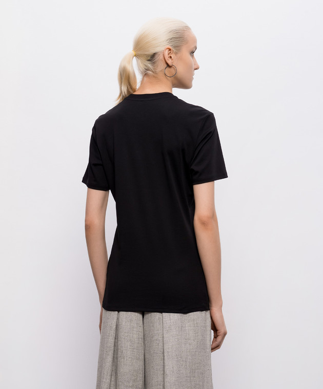 Intoca Черная футболка из хлопка DIOSBASICPOUD442 изображение 3