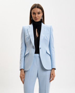 Alexander McQueen Блакитний жакет з вовни 857750QEAAA