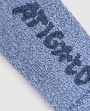 Axel Arigato Блакитні шкарпетки Fioral з вишивкою логотипа X3956004