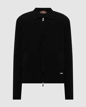 Enrico Mandelli Черный кардиган из кашемира 2K090A5914