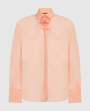 David Koma Помаранчева блуза із шовку з квітковою аплікацією RE26DK75T